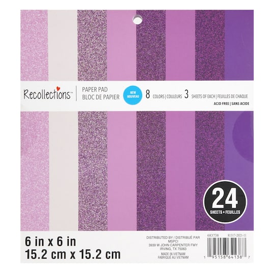 Purple Paper Pad by Recollections&#x2122;, 6&#x22; x 6&#x22;